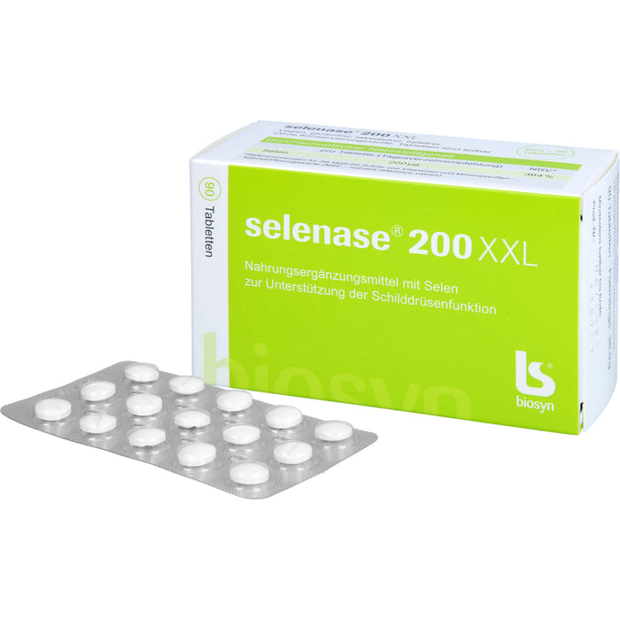 Selenase 200 XXL Tabletten zur Unterstützung der Schilddrüsenfunktion, 90 St. Tabletten