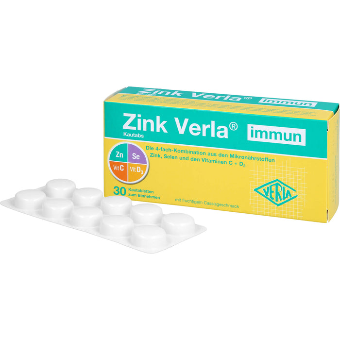 VERLA Zink Immun Kautabs mit fruchtigem Cassisgeschmack, 30 St. Kautabletten
