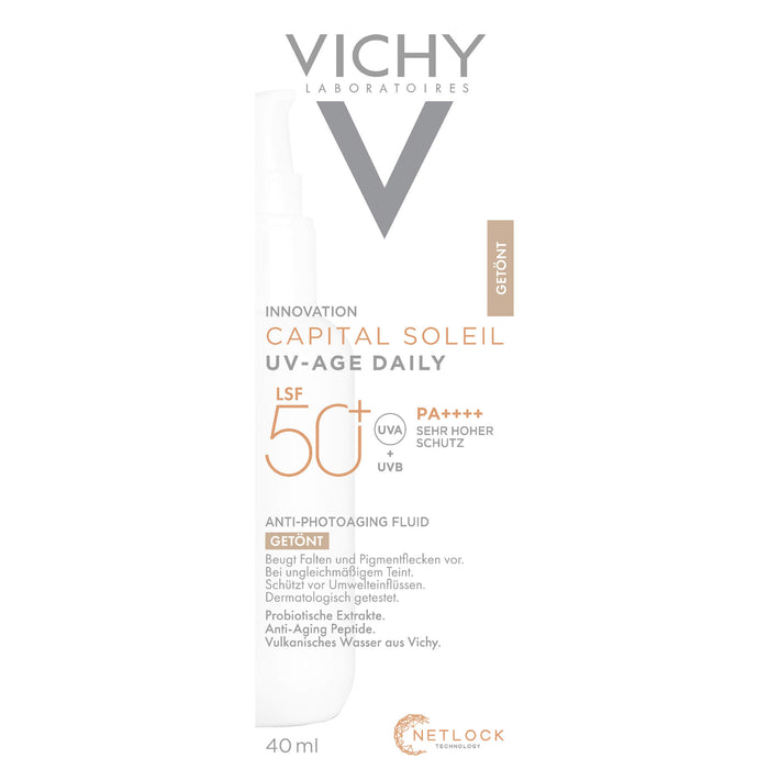 VICHY Capital Soleil UV-Age daily LSF 50+ leichte Sonnencreme mit Tönung, 40 ml Creme