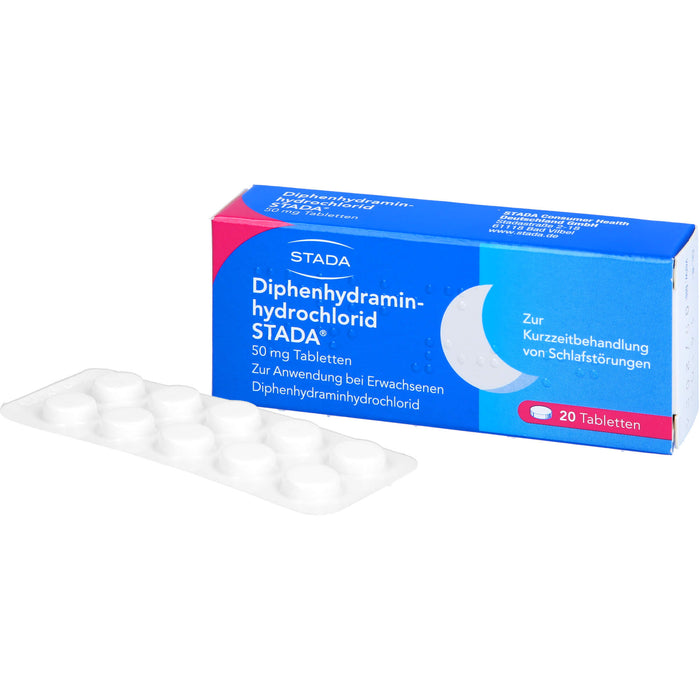 STADA Diphenhydraminhydrochlorid 50 mg Tabletten bei Schlafstörungen, 20 St. Tabletten