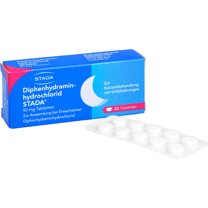 STADA Diphenhydraminhydrochlorid 50 mg Tabletten bei Schlafstörungen, 20 St. Tabletten