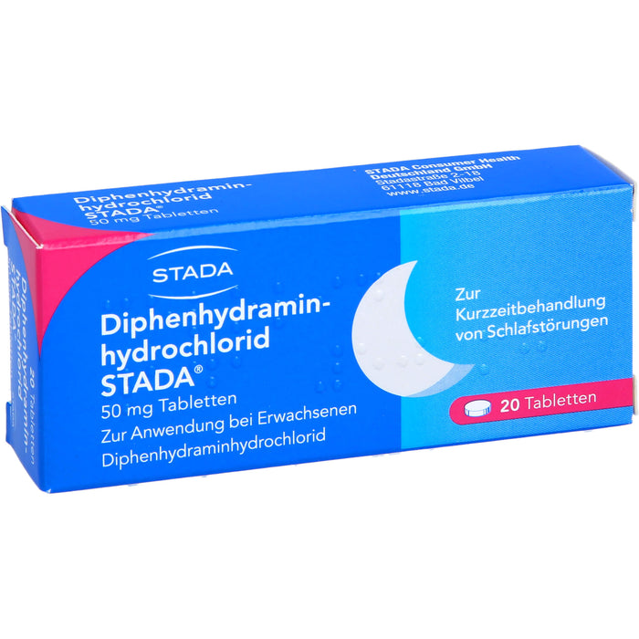 STADA Diphenhydraminhydrochlorid 50 mg Tabletten bei Schlafstörungen, 20 St. Tabletten