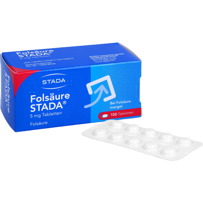 STADA Folsäure 5 mg Tabletten bei Folsäuremangel, 100 St. Tabletten