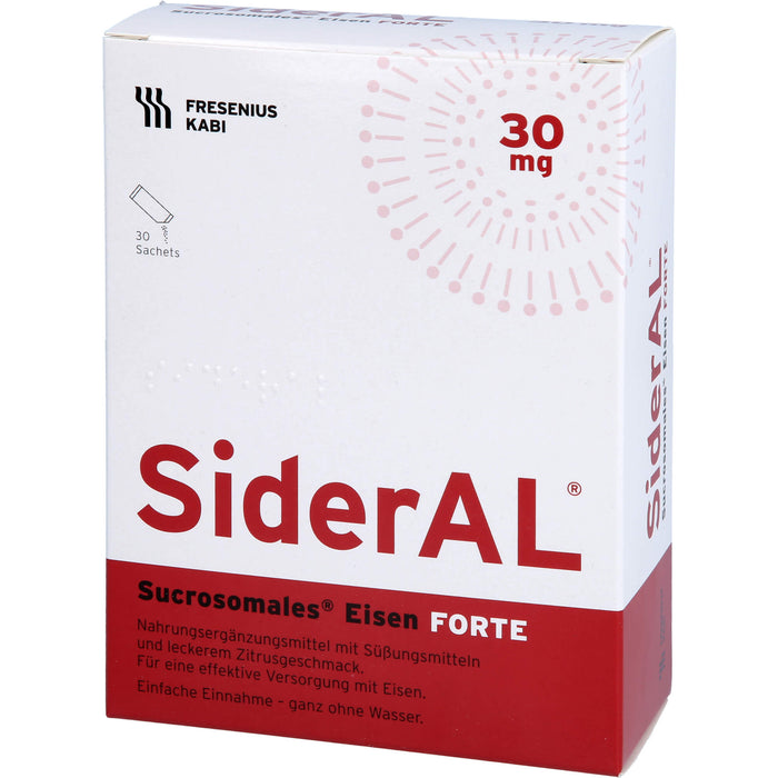 SiderAL Eisen forte 30 mg Zitrusfrucht bei erhöhtem Eisenbedarf in der Schwangerschaft, 30 St. Beutel