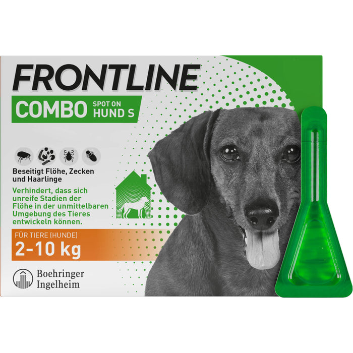FRONTLINE COMBO Lösung Spot on gegen Flöhe und Zecken für Hunde S 2-10 kg, 6 St. Einzeldosisbehältnisse