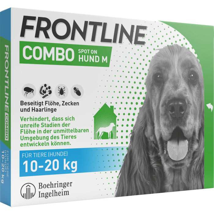 FRONTLINE Combo Spot on gegen Flöhe und Zecken für Hunde Gr.M 10-20 kg, 3 St. Einzeldosisbehältnisse