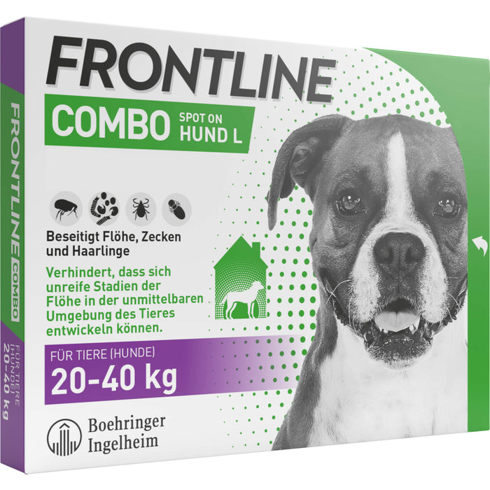 FRONTLINE COMBO Lösung Spot on gegen Flöhe und Zecken Hund L 20-40 kg, 3 St. Einzeldosispipetten