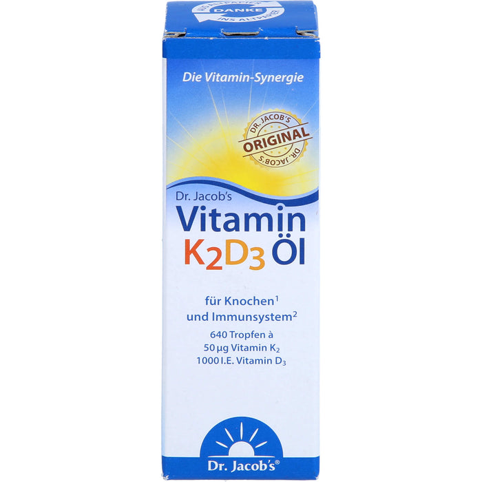 Dr. Jacob's Vitamin 50 mcg K2 + 1000 I.E. D3 Öl, 20 ml Lösung