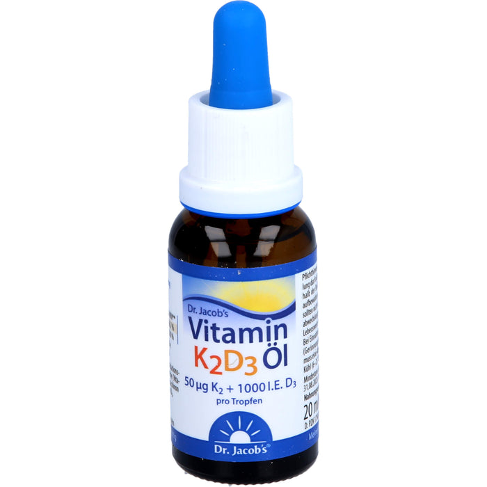 Dr. Jacob's Vitamin 50 mcg K2 + 1000 I.E. D3 Öl, 20 ml Lösung
