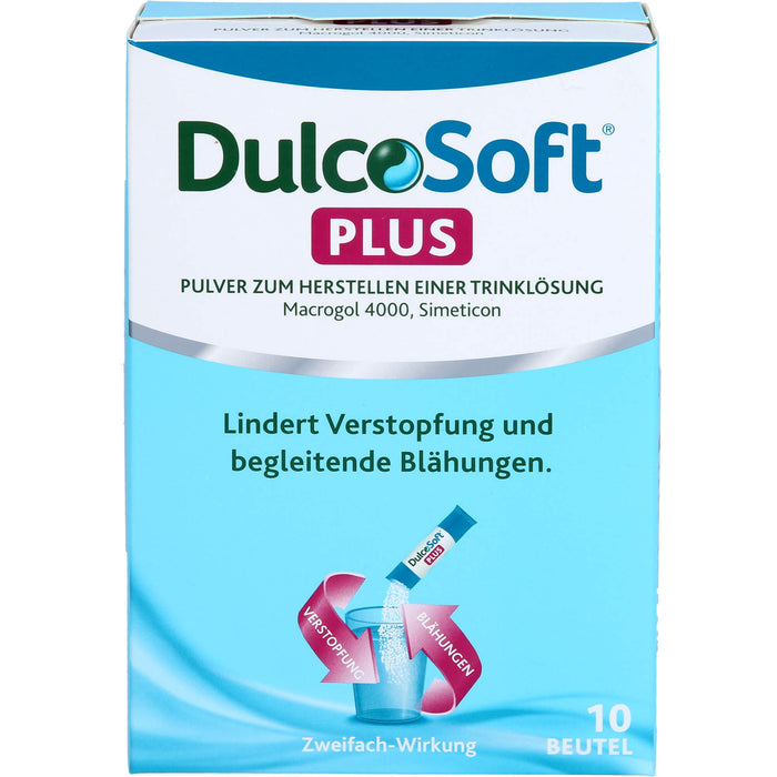 DulcoSoft Plus Pulver lindert Verstopfung und begleitende Blähungen, 10 St. Pulver