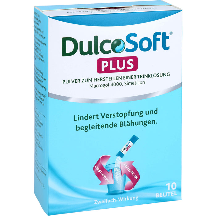 DulcoSoft Plus Pulver lindert Verstopfung und begleitende Blähungen, 10 St. Pulver