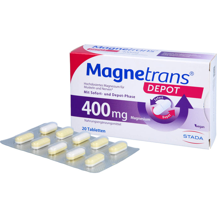 Magnetrans Depot 400 mg Magnesium Tabletten für eine normale Muskel- und Nervenfunktion, 20 St. Tabletten