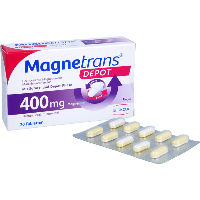 Magnetrans Depot 400 mg Magnesium Tabletten für eine normale Muskel- und Nervenfunktion, 20 St. Tabletten