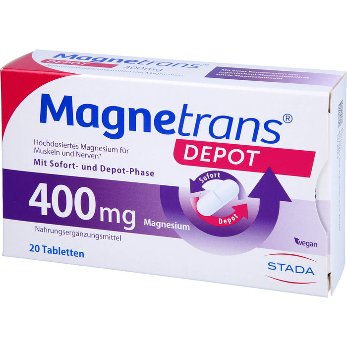 Magnetrans Depot 400 mg Magnesium Tabletten für eine normale Muskel- und Nervenfunktion, 20 St. Tabletten