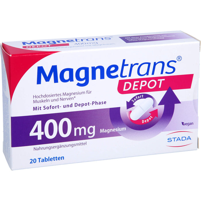 Magnetrans Depot 400 mg Magnesium Tabletten für eine normale Muskel- und Nervenfunktion, 20 St. Tabletten