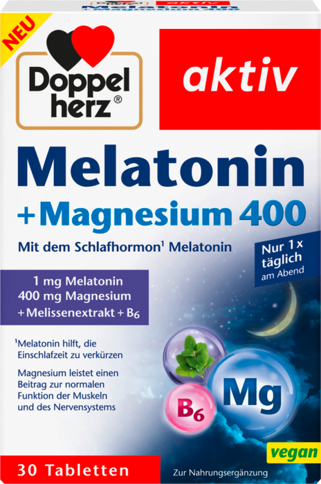 Doppelherz Melatonin + Magnesium 400, 30 St. Tabletten