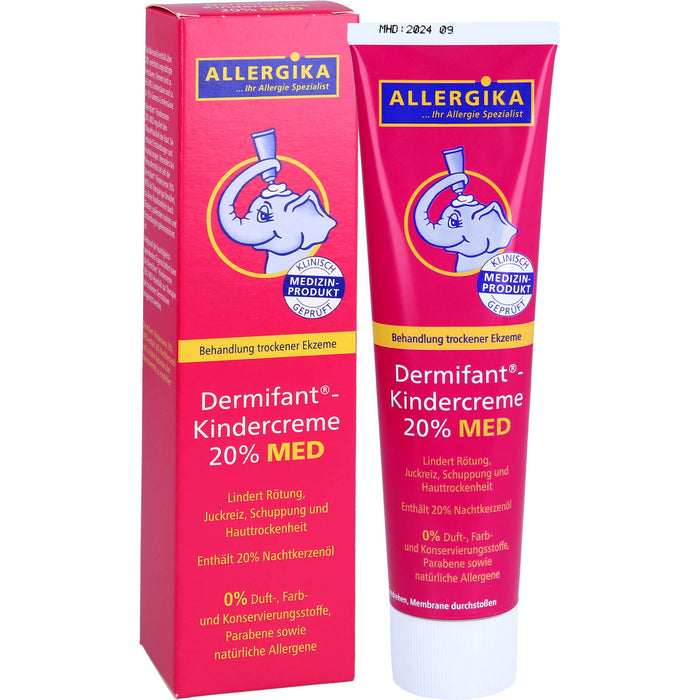 Dermifant Kindercreme 20% MED lindert Rötung, Juckreiz, Schuppung und Hauttrockenheit bei trockenen Ekzemen, 100 ml Creme