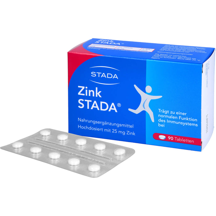 STADA Zink 25 mg Tabletten für eine normale Funktion des Immunsystems, 90 St. Tabletten