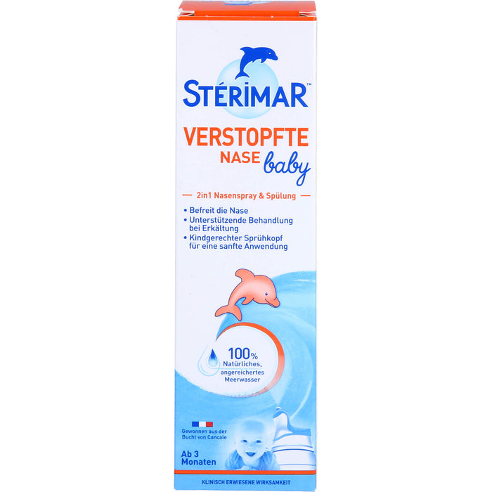 STERIMAR Verstopfte Nase Baby 2 in 1 Nasenspray & Spülung, 100 ml Lösung
