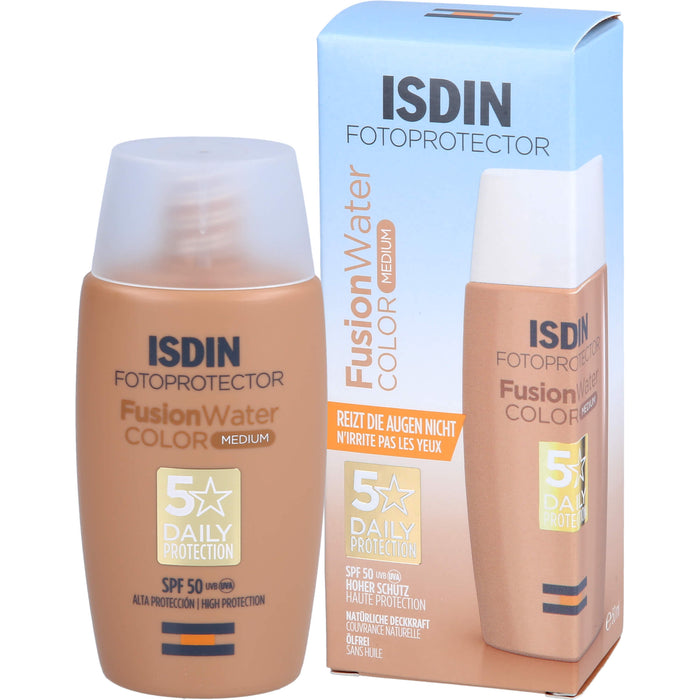 ISDIN Fusion Water Magic Medium LSF 50 getönter Sonnenschutz für das Gesicht, 50 ml Creme