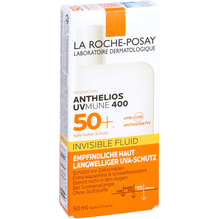 La Roche-Posay Anthelios UVMune 400 Invisible Fluid LSF 50+ für empfindliche Haut, 50 ml Creme