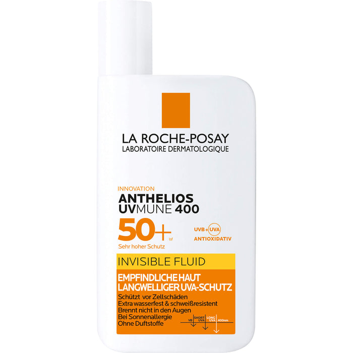 La Roche-Posay Anthelios UVMune 400 Invisible Fluid LSF 50+ für empfindliche Haut, 50 ml Creme