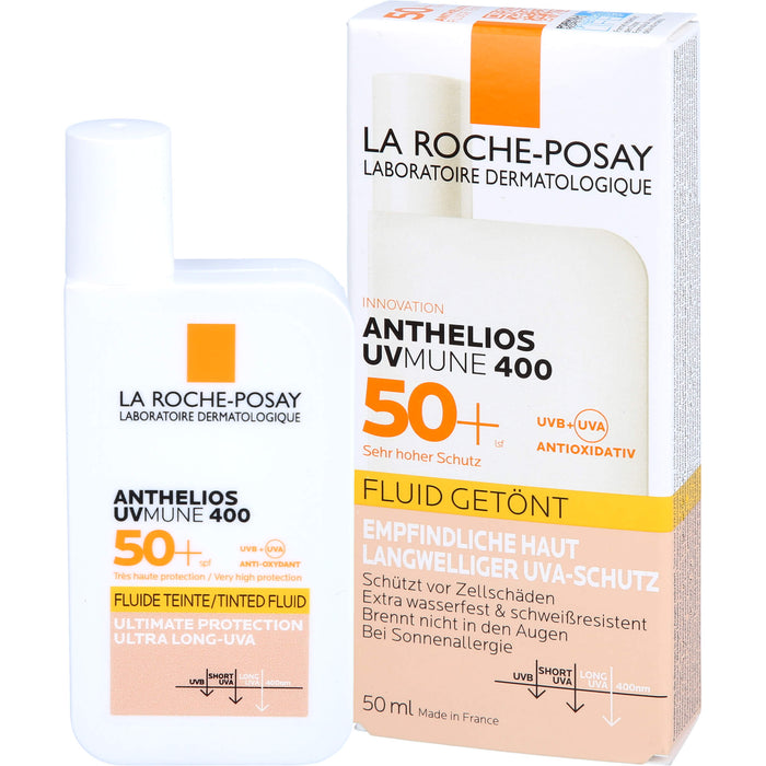 La Roche-Posay Anthelios Invisible Fluid Getönt LSF 50+ für empfindliche Haut, 50 ml Lösung