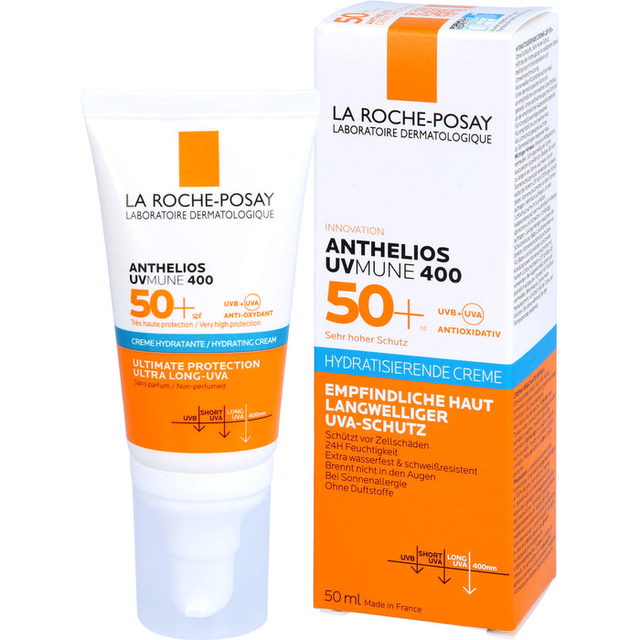 La Roche-Posay Anthelios Hydratisierende Creme UVMune 400 LSF 50+ für empfindliche Haut, 50 ml Creme
