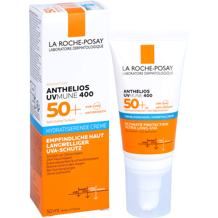 La Roche-Posay Anthelios Hydratisierende Creme UVMune 400 LSF 50+ für empfindliche Haut, 50 ml Creme