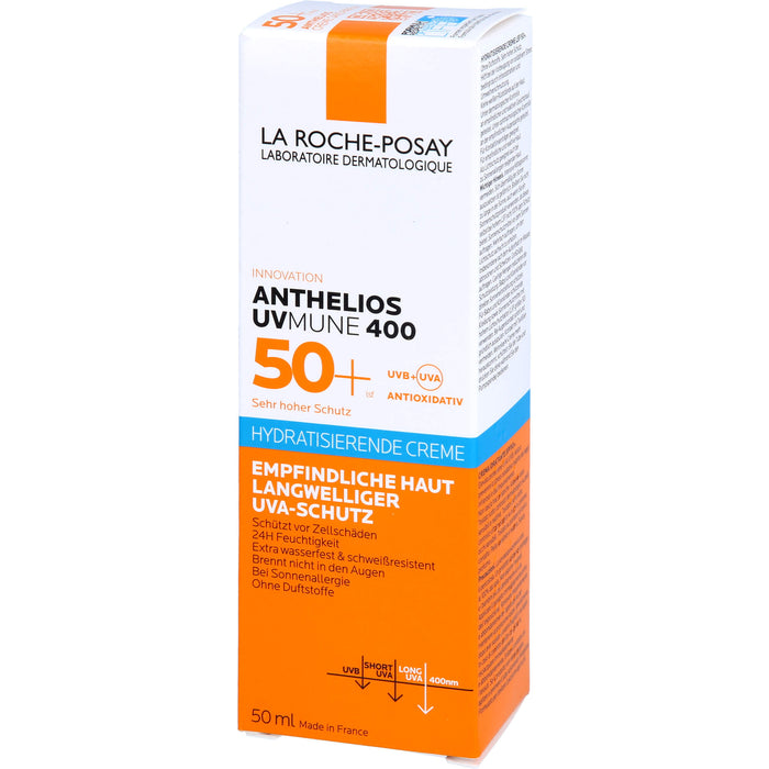 La Roche-Posay Anthelios Hydratisierende Creme UVMune 400 LSF 50+ für empfindliche Haut, 50 ml Creme