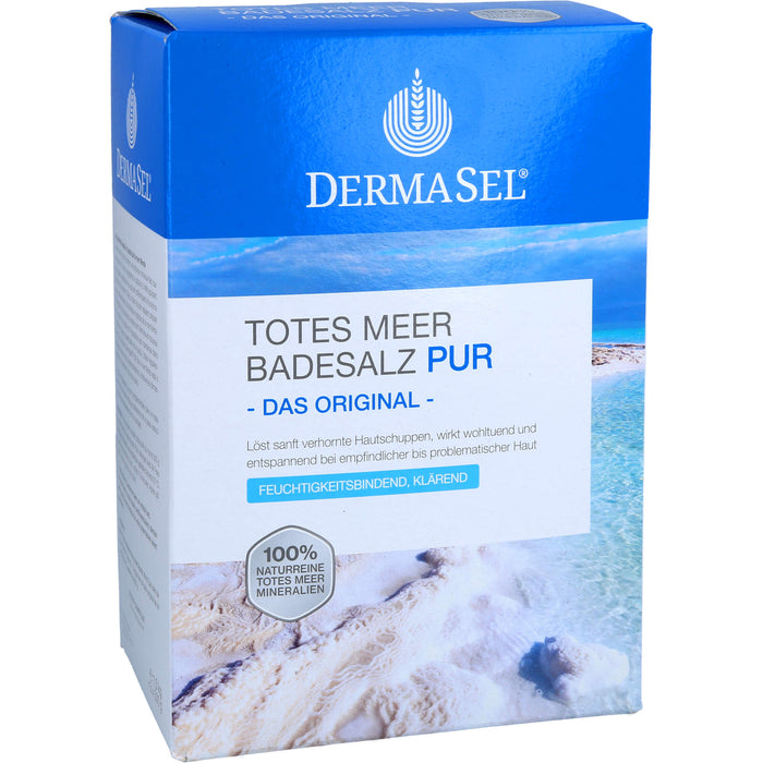 DermaSel Totes Meer Badesalz Pur feuchtigkeitsbindend und klärend, 1500 g Salz