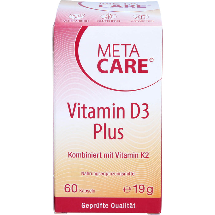 META CARE Vitamin D3 Plus 10,000 + 80 ug K2, 60 St KAP