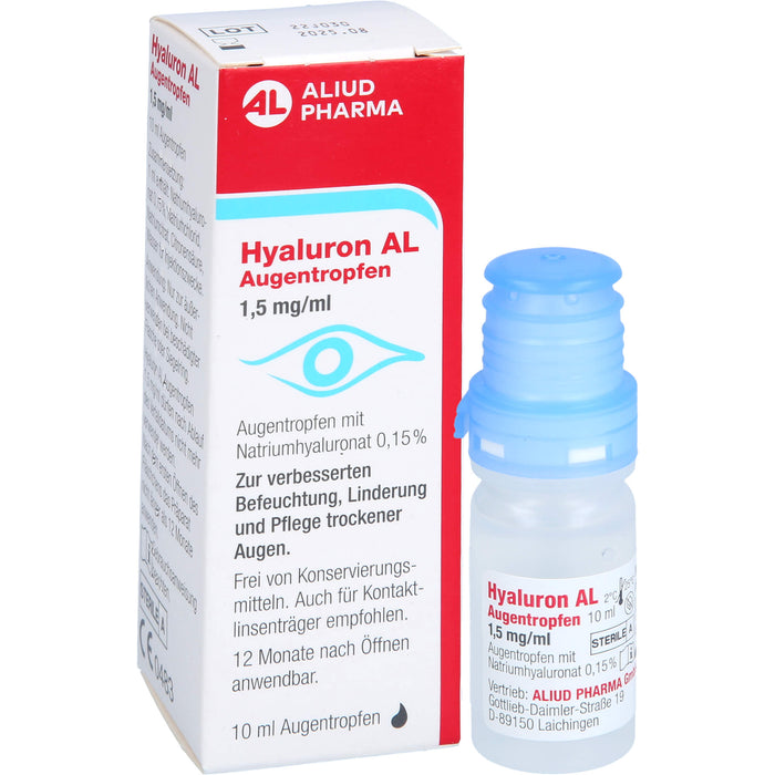 Hyaluron AL Augentropfen 1,5 mg/ml zur verbesserten Befeuchtung der Augen, 10 ml Lösung