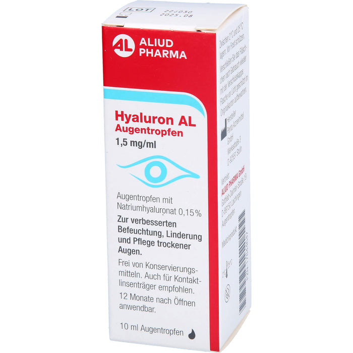 Hyaluron AL Augentropfen 1,5 mg/ml zur verbesserten Befeuchtung der Augen, 10 ml Lösung