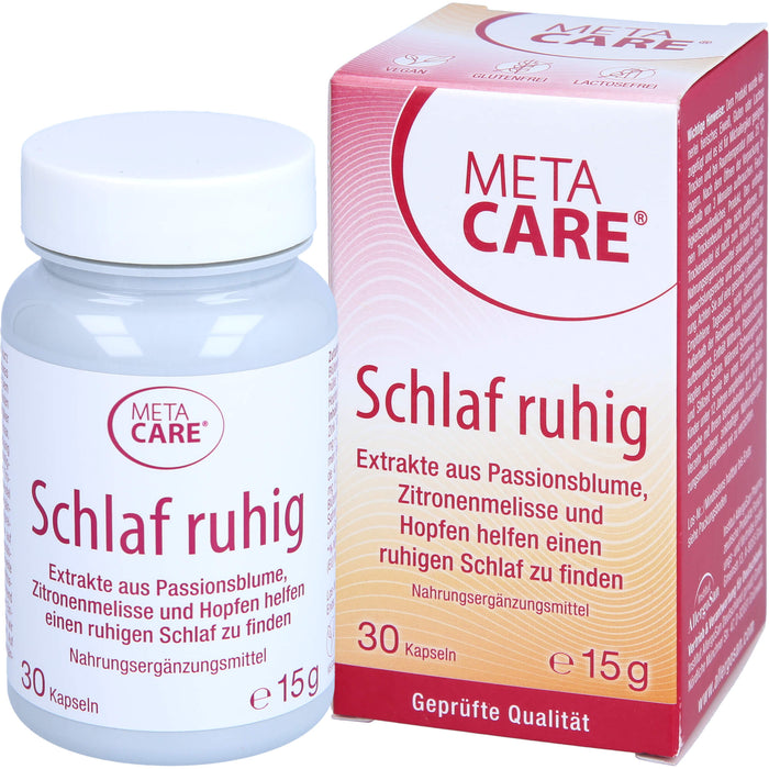 META-CARE Schlaf ruhig Kapseln helfen einen ruhigen Schlaf zu finden, 30 St. Kapseln