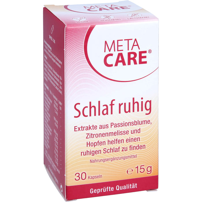 META-CARE Schlaf ruhig Kapseln helfen einen ruhigen Schlaf zu finden, 30 St. Kapseln
