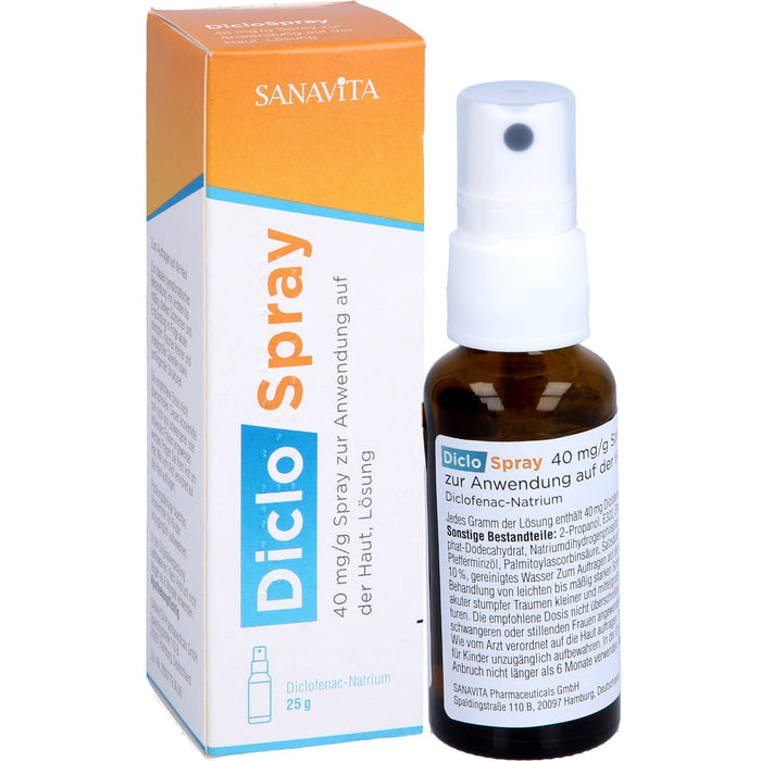 SANAVITA DicloSpray 40 mg/g  bei mäßig bis starken Schmerzen, 25 g Lösung