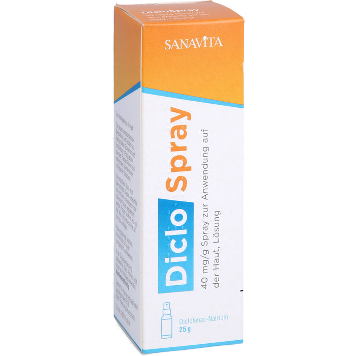 SANAVITA DicloSpray 40 mg/g  bei mäßig bis starken Schmerzen, 25 g Lösung