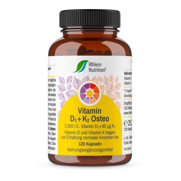 Vitamin D3+K2 Osteo 2,000 IE Vitamin D3+80 ug K2, 120 St KAP