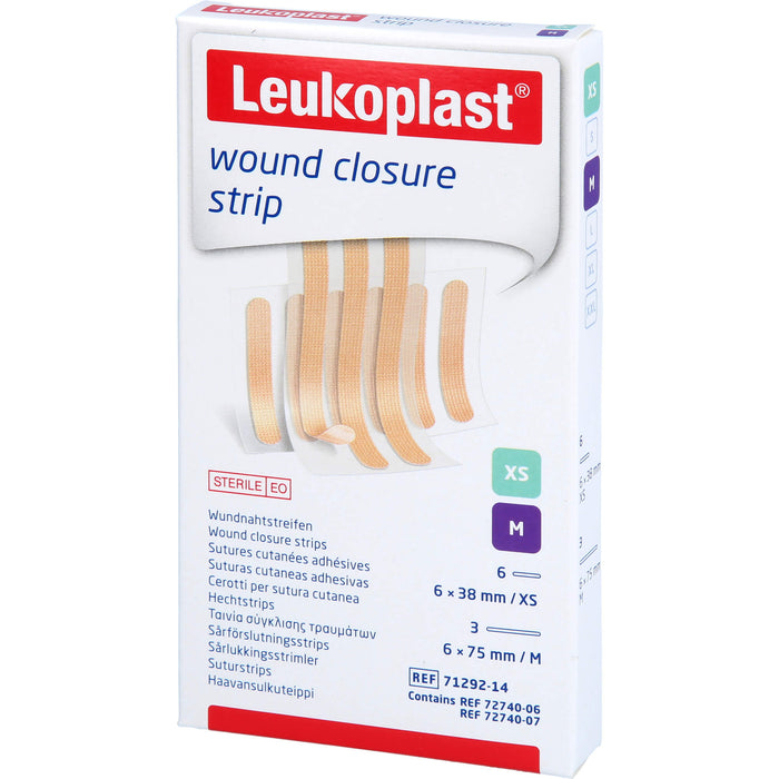 Leukoplast wound closure strip sterile Wundnahtstreifen für den sicheren Hautverschluss, 9 St. Streifen