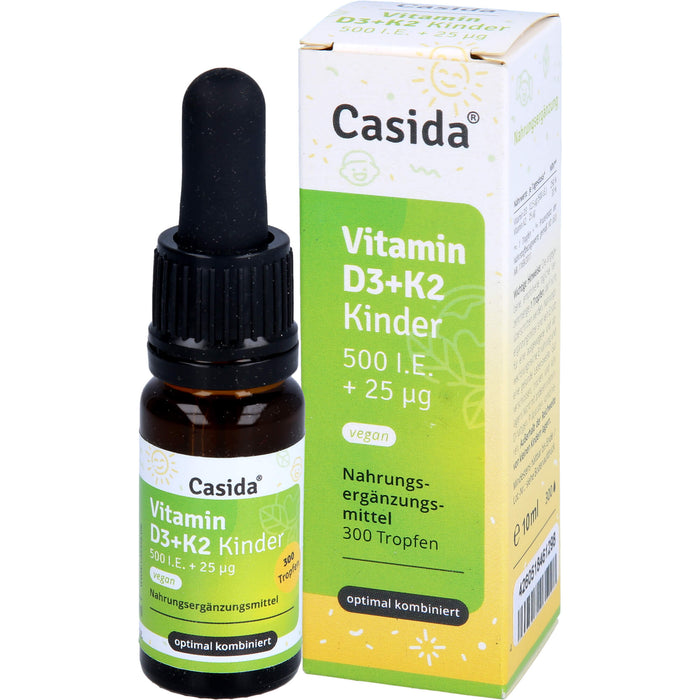 Casida Vitamin D3 + K2 Kinder vegan Tropfen, 10 ml Lösung