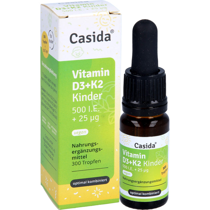 Casida Vitamin D3 + K2 Kinder vegan Tropfen, 10 ml Lösung