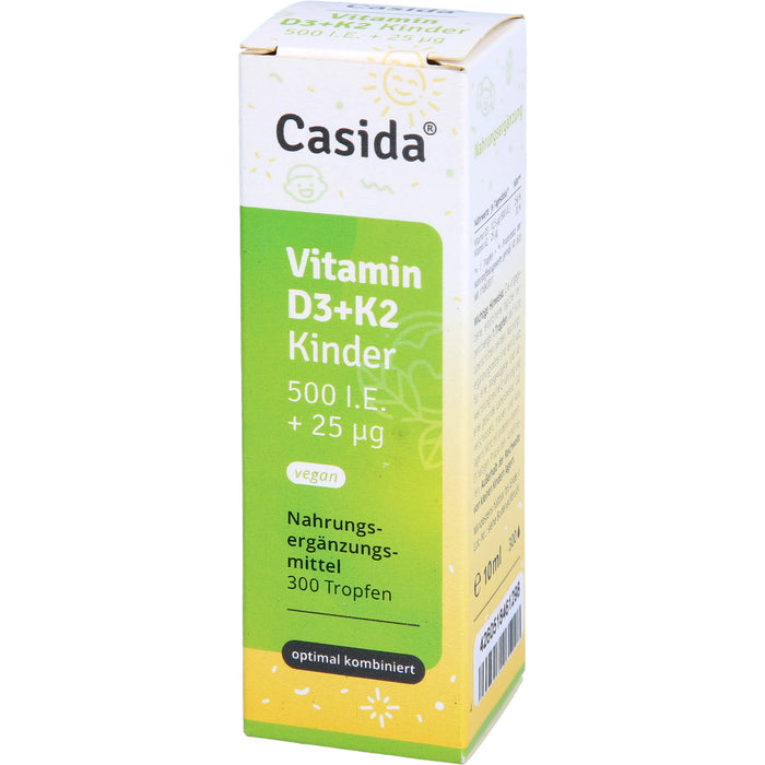 Casida Vitamin D3 + K2 Kinder vegan Tropfen, 10 ml Lösung
