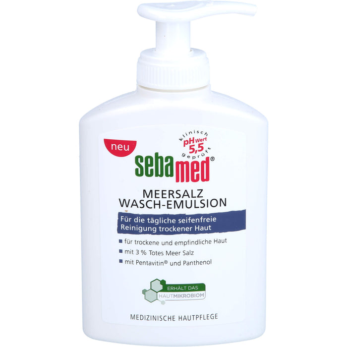 Sebamed Meersalz seifenfreie Wasch-Emulsion für die Reinigung der trockenen und empfindlichen Haut, 200 ml Gel
