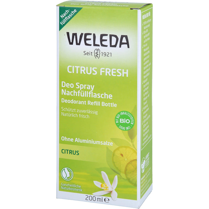 WELEDA Citrus Fresh Deo Spray Nachfüllflasche, 200 ml Lösung