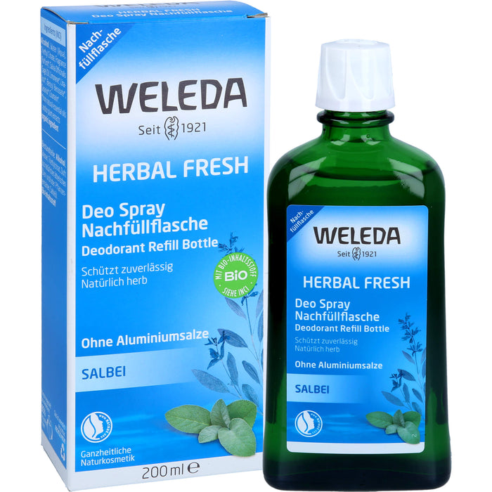 WELEDA Deodorant Nachfüllflasche Salbei ohne Aluminiumsalze, 200 ml Lösung