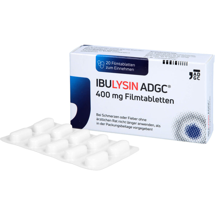 ADGC IbuLysin 400 mg Filmtabletten bei Schmerzen oder Fieber, 20 St. Tabletten