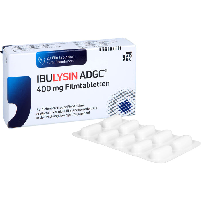 ADGC IbuLysin 400 mg Filmtabletten bei Schmerzen oder Fieber, 20 St. Tabletten