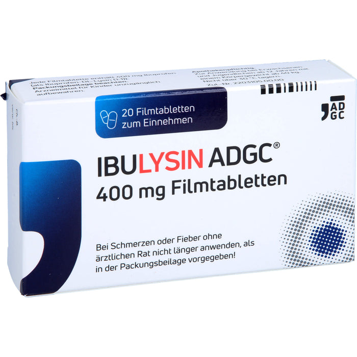ADGC IbuLysin 400 mg Filmtabletten bei Schmerzen oder Fieber, 20 St. Tabletten