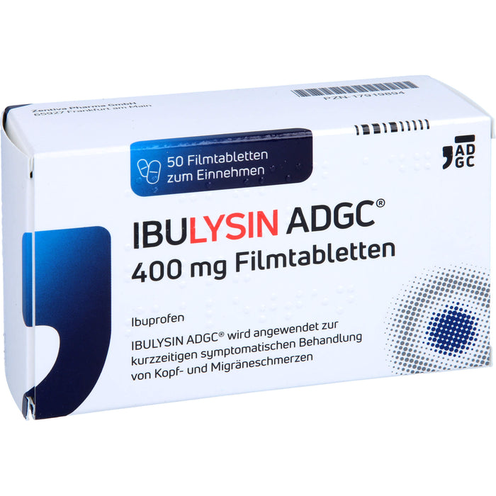 Ibulysin ADGC 400 mg Filmtabletten bei Schmerzen und Fieber, 50 St. Tabletten